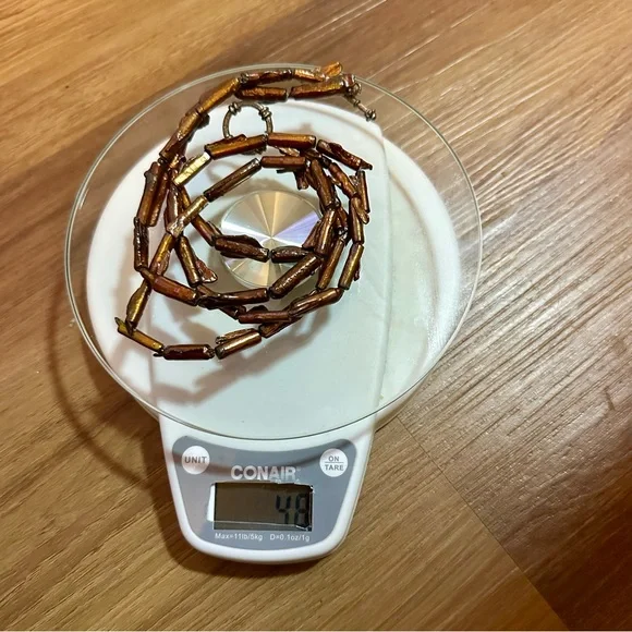 Vintage Freshwater Pearl Biwa Stick Brown Iridescent Necklace - Women Jewelry - Picture 8 of 8